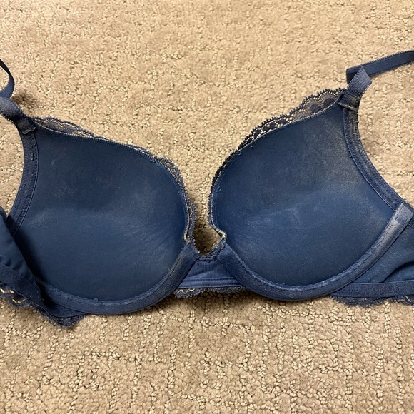 Victorias Secret Dream Angels Push Up Bra Lace Navy Gold 32B. - Picture 3 of 4